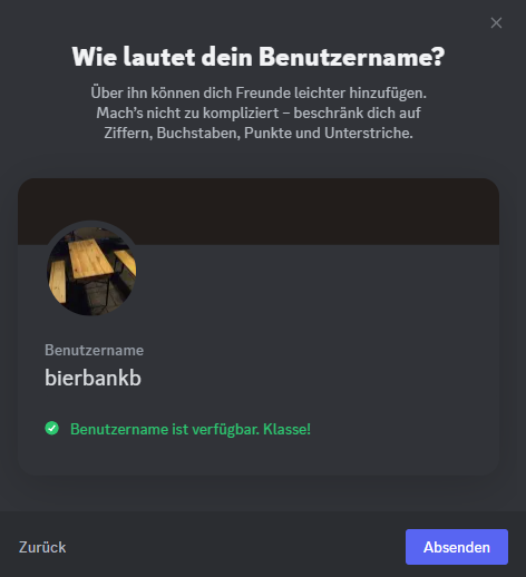 BierbankB's tweet photo. Gerade auch endlich die Option zur Namensänderung/vereinheitlichung bei Discord bekommen. Bin etwas happy, dass "bierbankb" nicht gemopst wurde von irgendeinem Schlingel! Auch wenn es mich gewundert hätte, bin ja nun doch eher unwichtig. Trotzdem happy. #discordusername https://t.co/0qHEAI2KBg