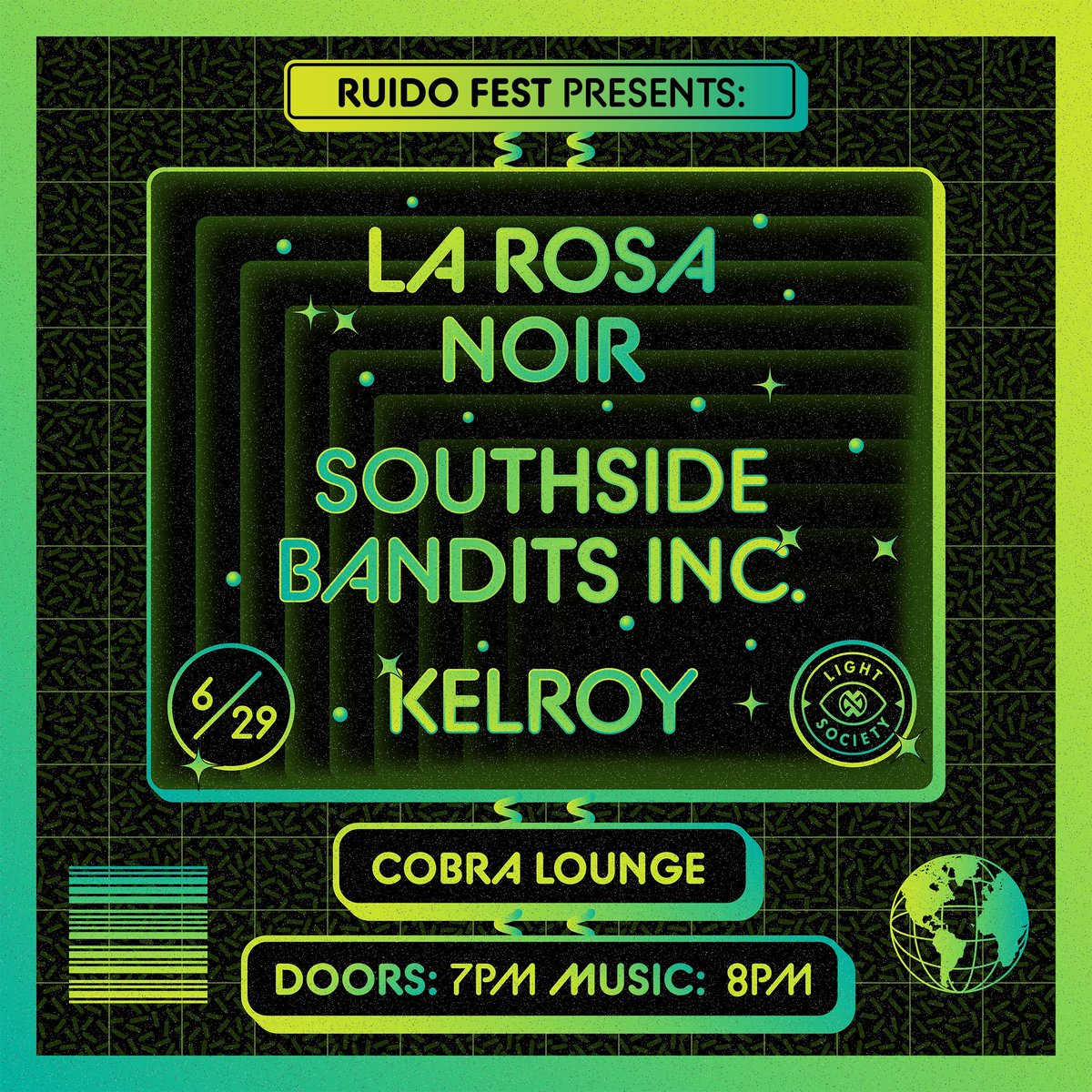 RuidoPresents's tweet photo. JUST ANNOUNCED
June 29th @CobraLounge with:
@larosanoir_
Southside Bandits Inc.
@kelroymusic
7pm doors/ 8pm show/ 17+ event
🎟️: https://t.co/O2U2yv7Rbq
#chicagomusic #chicagoevents #ruidofest #chicagoconcerts #chicagoguide #thingstodochicago #cobralounge #chicagorock https://t.co/l47FXbH9Us