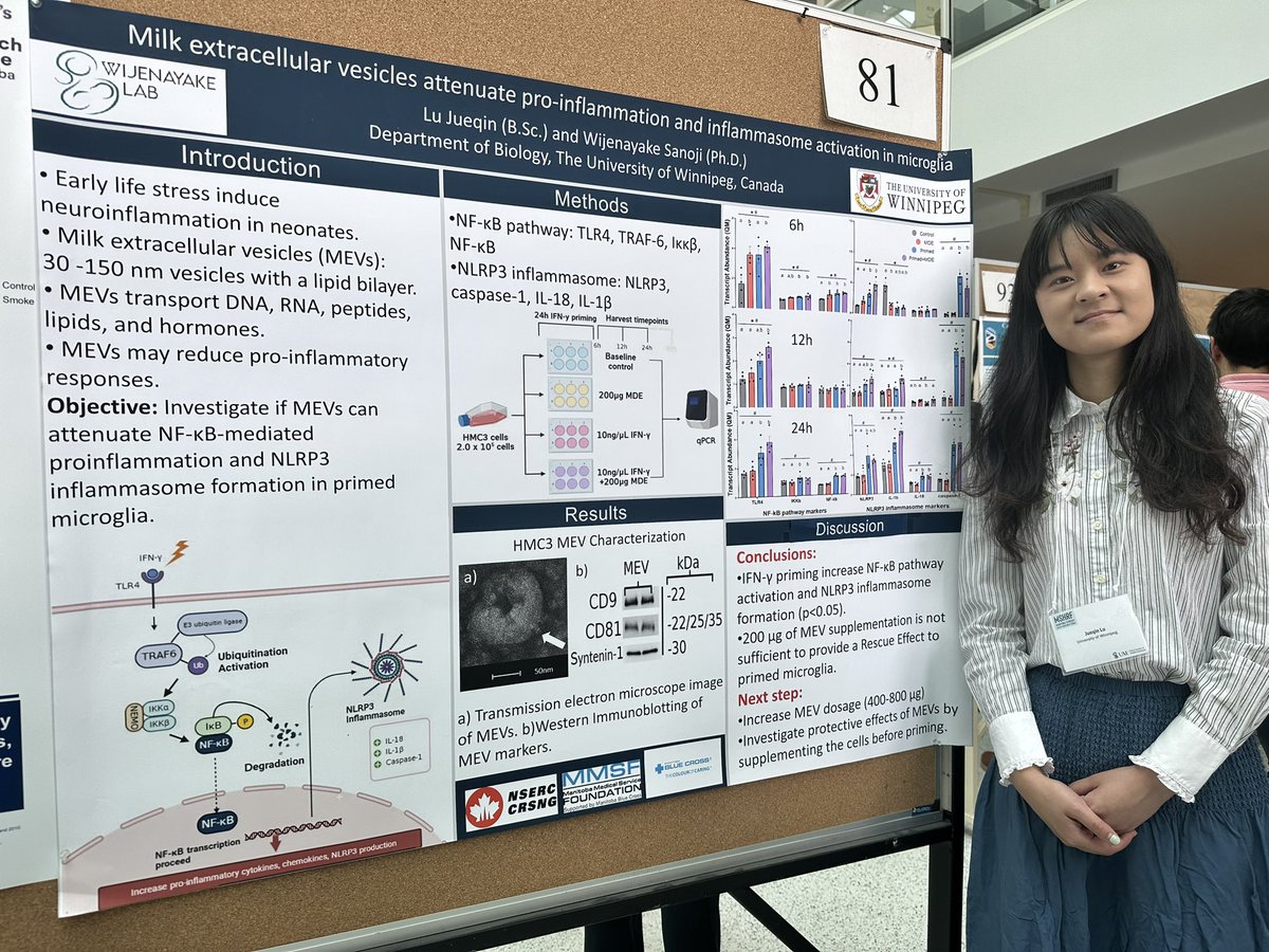 DrSanoji's tweet photo. The lab rocked at the Manitoba Student Health Research Forum #MSHRF
3 presented posters @JasmyneStorm @IsabellaaaLuu @FranObtial
The undergrads got a taste of scientific conferences!
@UM_RadyFHS @uwinnipeg @UofWResearch @UWGradStudies
#MILK #milkEVs #prosurvival #DOHaD https://t.co/ZbKpxgBDHo
