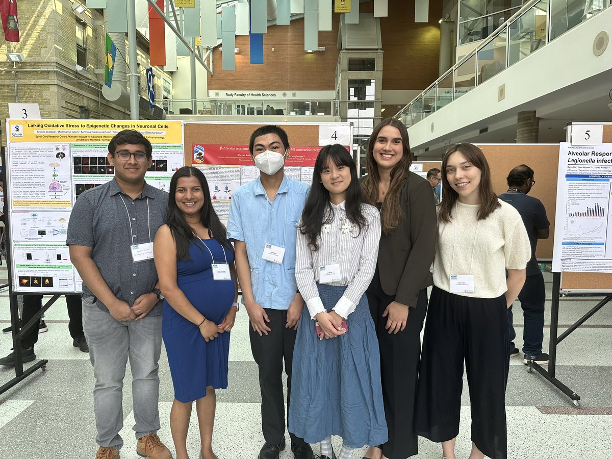 DrSanoji's tweet photo. The lab rocked at the Manitoba Student Health Research Forum #MSHRF
3 presented posters @JasmyneStorm @IsabellaaaLuu @FranObtial
The undergrads got a taste of scientific conferences!
@UM_RadyFHS @uwinnipeg @UofWResearch @UWGradStudies
#MILK #milkEVs #prosurvival #DOHaD https://t.co/ZbKpxgBDHo