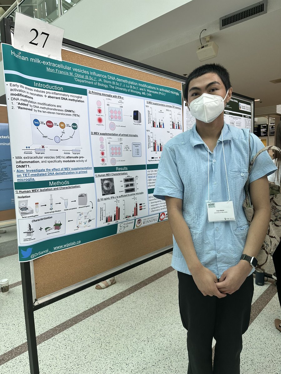 DrSanoji's tweet photo. The lab rocked at the Manitoba Student Health Research Forum #MSHRF
3 presented posters @JasmyneStorm @IsabellaaaLuu @FranObtial
The undergrads got a taste of scientific conferences!
@UM_RadyFHS @uwinnipeg @UofWResearch @UWGradStudies
#MILK #milkEVs #prosurvival #DOHaD https://t.co/ZbKpxgBDHo