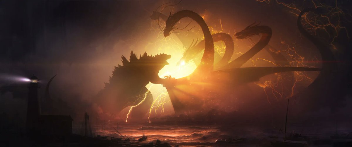 Godzilla: King of the Monsters Ghidorah vs. Godzilla by Chris Voy #horror #monsters