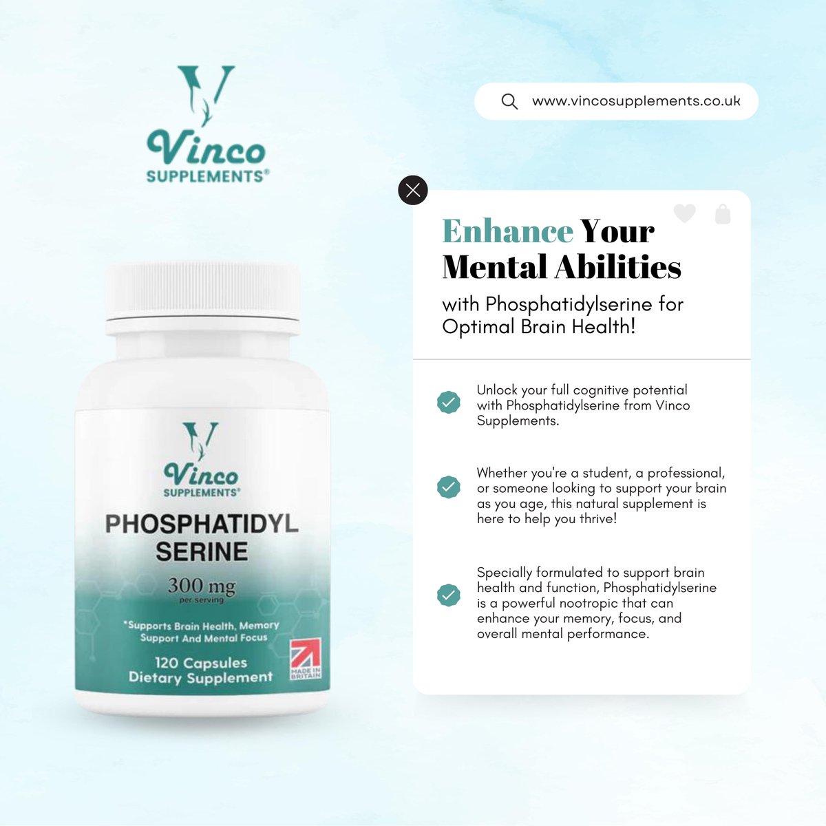 Unlock your full cognitive potential with Phosphatidylserine from Vinco Supplements. Specially formulated to support brain health and function.
------
Shop Now: vincosupplements.co.uk/products/phosp…
.
#vincosupplements #phosphatidylserine #cognitiveperformance