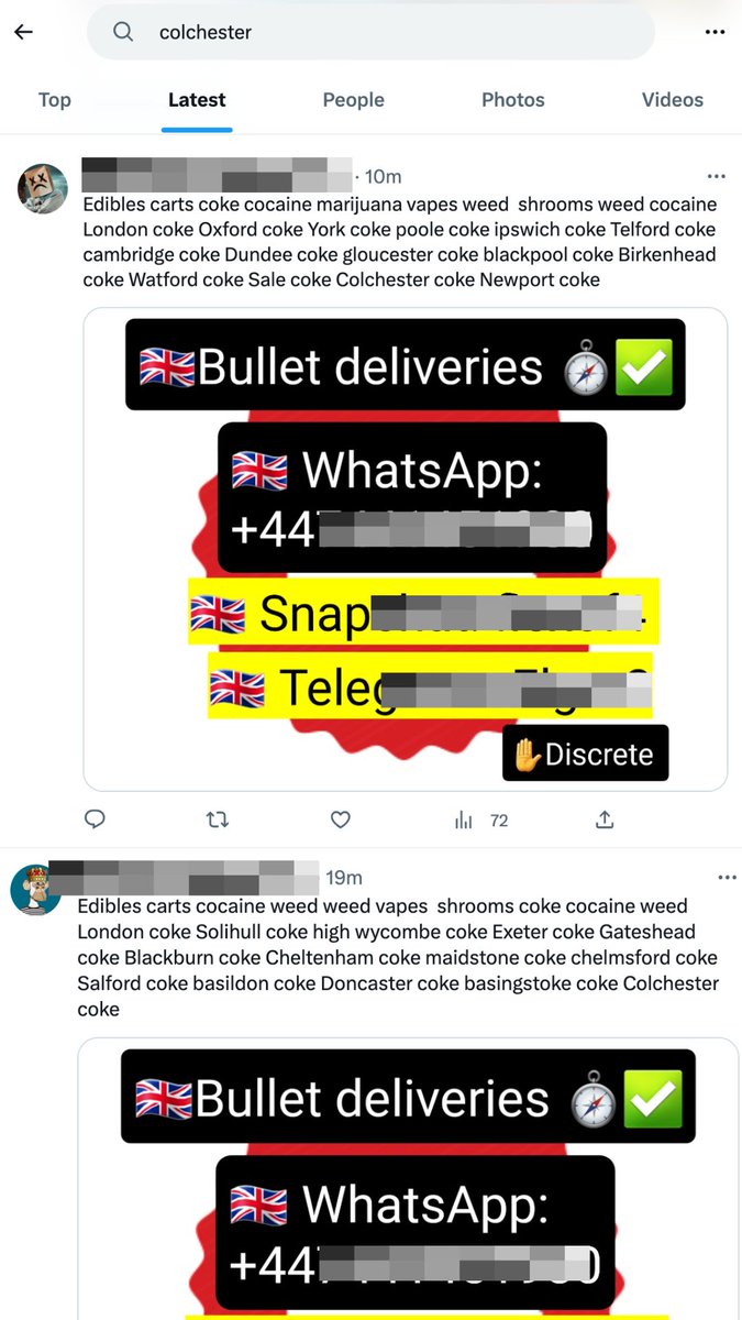 That was an unexpected result from a quick search for "Colchester" 😶. Hopefully will be moderated swiftly. Most shocking part is that they're probably quicker than <a href="/Dominos_UK/">Domino's Pizza UK</a> delivery times too 😬😂