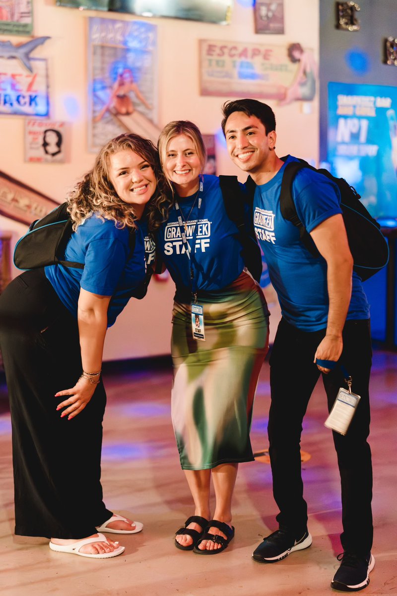 GRADWEEK's tweet photo. Staff appreciation post! We wouldn’t be able to do this without you all! Thank you for being the best! #gradweek #travel #staff https://t.co/1XpPhbBTYv