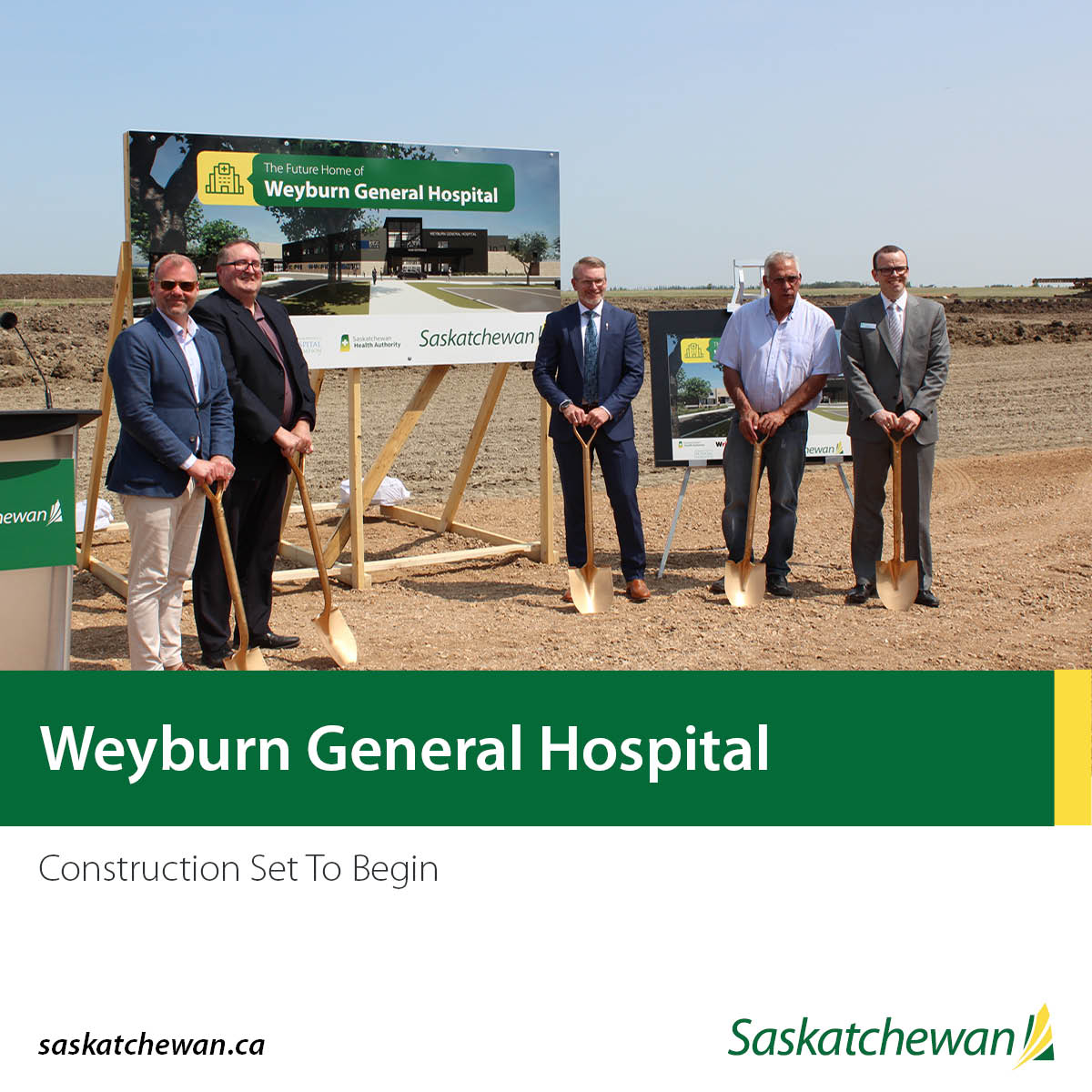 SKGov's tweet photo. Construction is set to begin this week on the new Weyburn General Hospital. 
To learn more visit https://t.co/UiiTQYd6L1 https://t.co/QIgxvWMFks