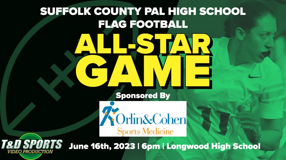 T & D Sports Video Productions (@tdsportsvideo) on Twitter photo June 16th at 6 PM we will be broadcasting the Suffolk County PAL High School Flag Football All-Star Game!! Click the link below to watch. Broadcast brought to you by <a href="/OCSportsMed/">ORLIN & COHEN SPORTS MED</a>!!!!!
youtube.com/watch?v=Lpt-Vk… June 16th at 6 PM we will be broadcasting the Suffolk County PAL High School Flag Football All-Star Game!! Click the link below to watch. Broadcast brought to you by <a href="/OCSportsMed/">ORLIN & COHEN SPORTS MED</a>!!!!!
youtube.com/watch?v=Lpt-Vk…