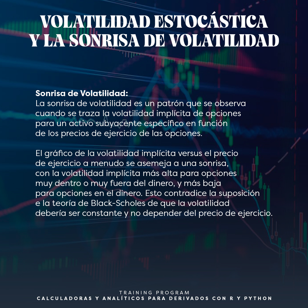 RiskMathicsFI's tweet image. VOLATILIDAD ESTOCÁSTICA y la SONRISA de VOLATILIDAD. |
Conoce más con el TRAINING PROGRAM "Calculadoras y Analíticos para Derivados con R y Python"
HOY COMIENZA y AÚN PUEDES SER PARTE: riskmathics.com/landing/DPD_MX…
#WeAreRiskMathicsTraining
#risk #riskmathics #programaciónenpython