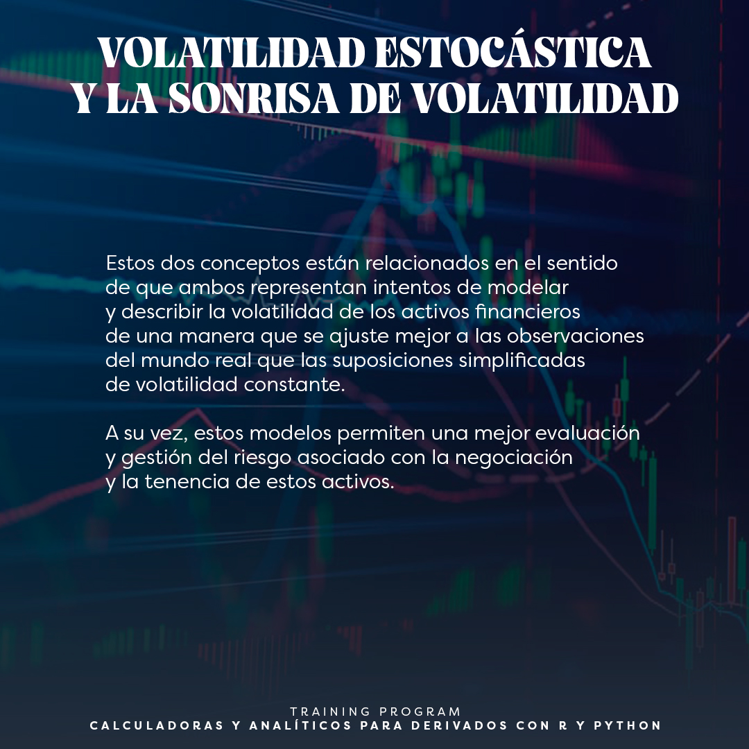 RiskMathicsFI's tweet image. VOLATILIDAD ESTOCÁSTICA y la SONRISA de VOLATILIDAD. |
Conoce más con el TRAINING PROGRAM "Calculadoras y Analíticos para Derivados con R y Python"
HOY COMIENZA y AÚN PUEDES SER PARTE: riskmathics.com/landing/DPD_MX…
#WeAreRiskMathicsTraining
#risk #riskmathics #programaciónenpython