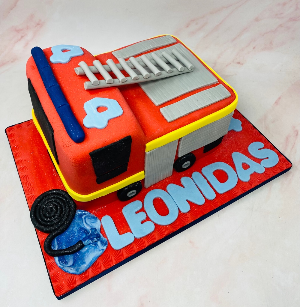 Happy 4th Birthday Leonidas! 🚒 Celebrating the big day with a  3D Chocolate Fire Engine Cake⁠ ⁠🍰Order your bespoke cake on my website, link in bio.  ⁠I bake and decorate from my kitchen in #ClaphamJunction, I love designing #BespokeCakes for your special event!⁠
