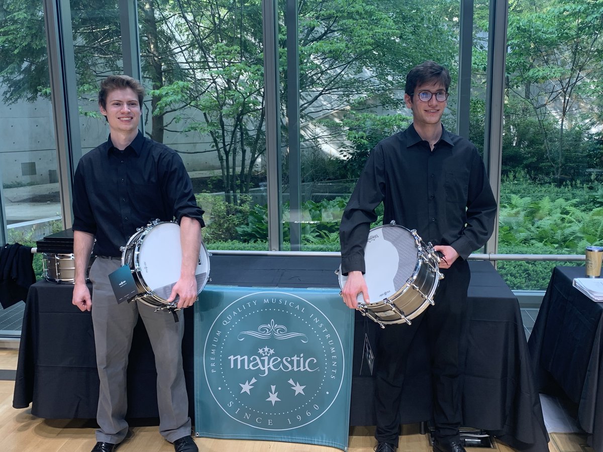 Division 1 ended in a tie for First place between Austin Cantrell from The Manhattan School of Music and Sebastiau Sheldrick from The Cleveland Institute of Music. Amazing performances by both of these players! #majesticpercussion
