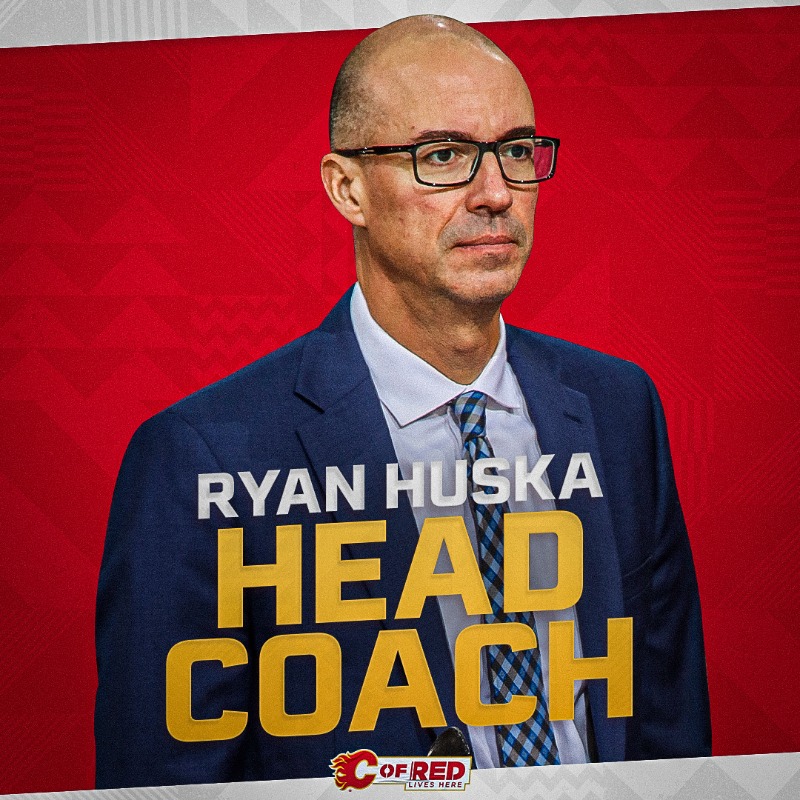 NHLFlames's tweet photo. So well-deserved 🔥

The #Flames have named Ryan Huska head coach!