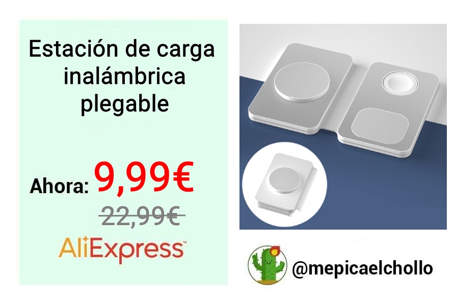AliExpress
Estación de carga inalámbrica plegable te ofrece: 

✅Diseño plegable
✅Compatible con dispositivos Apple
✅Color plata 

Link: tc.tradetracker.net/?c=15716&m=12&…