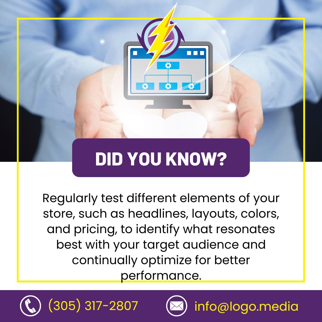 Logo__Media's tweet image. Did you know? Regularly test different elements of your store, such as headlines, layouts, colors, and pricing, to identify what resonates best with your target audience and continually optimize for better performance.

#facts #ABtesting #optimizedwebsite #shopifyworldwide