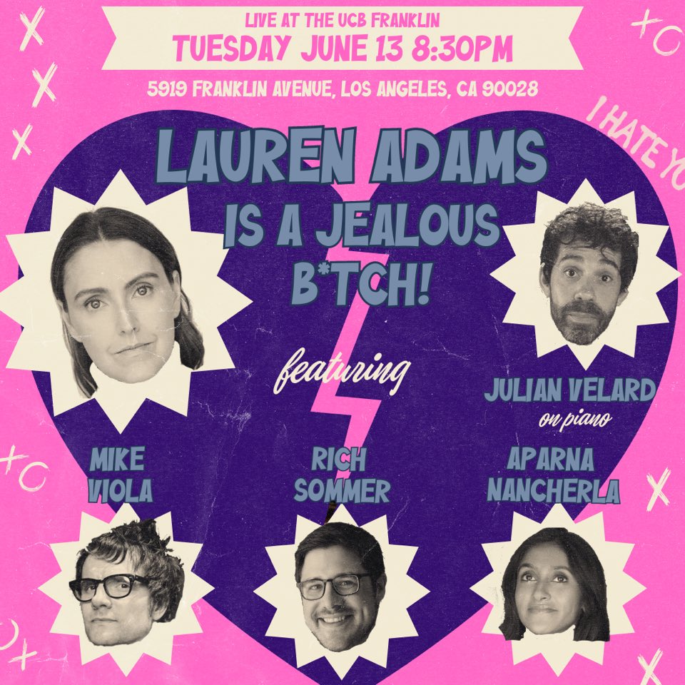 If you’re in LA tomorrow night, I’m producing Lauren Adams’ new talk show at @ucbtla! Featuring @julianvelard, @aparnapkin, Mike Viola and Rich Sommer! Come hang out! ucbcomedy.com/show/lauren-ad…