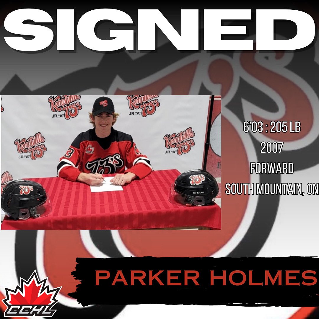 ‼️ SIGNING NOTICE ‼️ 
The 73’s are very pleased to announce we have signed ‘07 forward <a href="/parkerholmes_53/">parker</a> Parker spent last season with our u18 program where the 6’3 forward accumulated 49 points (25G 24A) in 41 games.