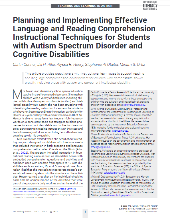 Looking forward to reading this important article by Conner, Allor, Henry, Al Otaiba, &amp; Ortiz! ila.onlinelibrary.wiley.com/doi/epdf/10.10…