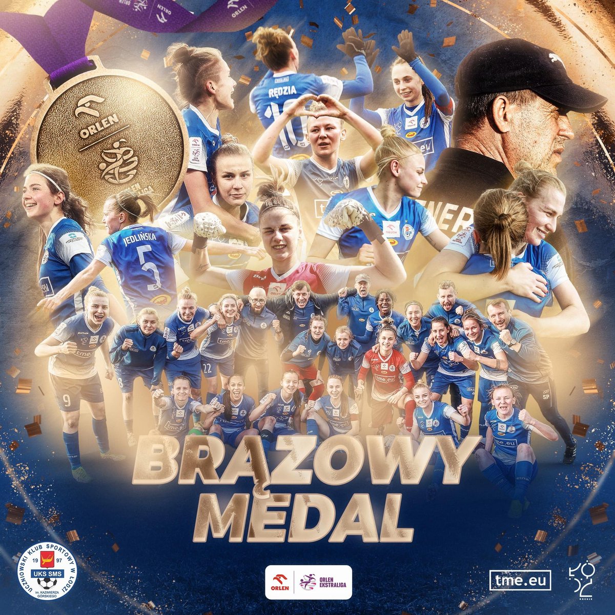 TME_team's tweet photo. Piłkarski ⚽️ sezon #teamTME z TME SMS Łódź kończy z Pucharem Polski 🏆 i Brązowym Medalem w Ekstralidze 🥉🔥 https://t.co/3UbsxJy7Hv