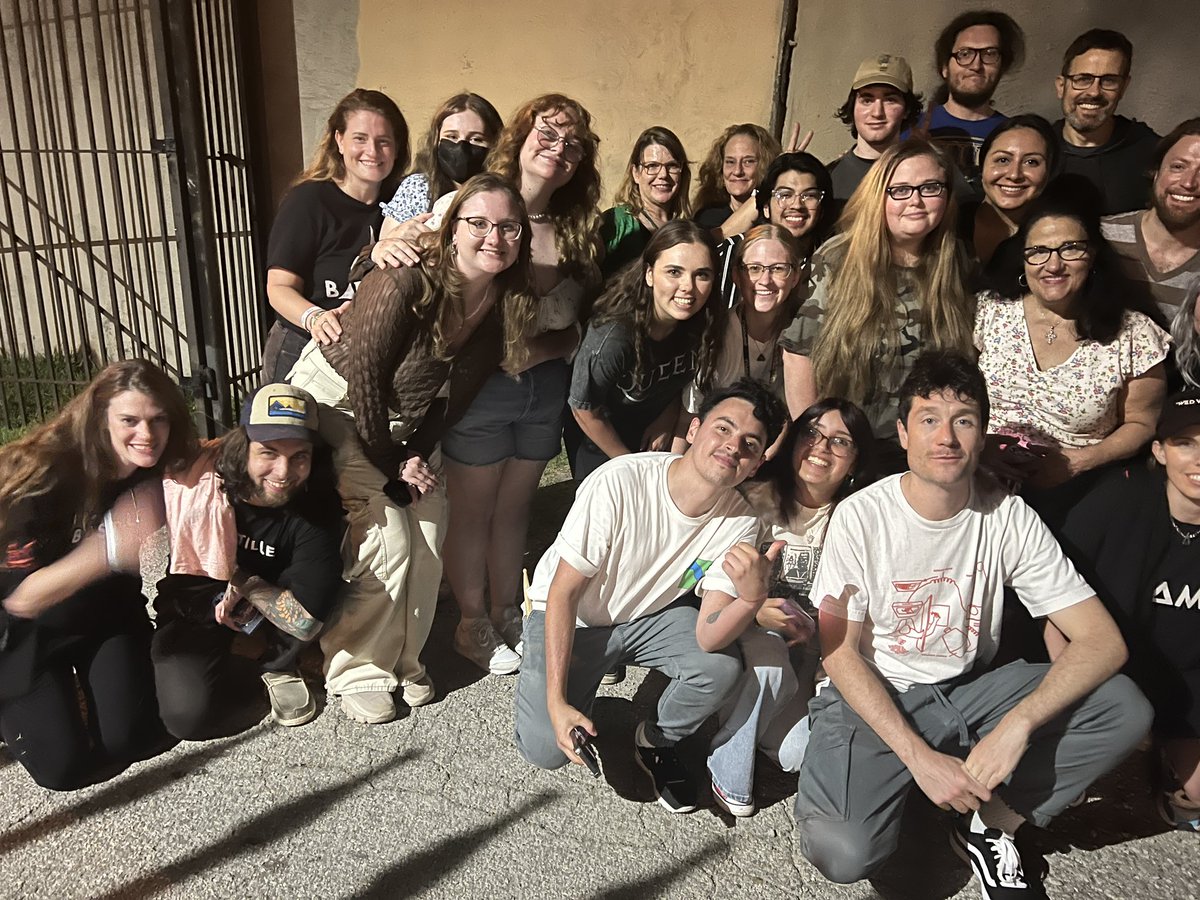 dickmeredith's tweet photo. @bastilledan out back last night @CainsBallroom https://t.co/WbiG3iyCeu