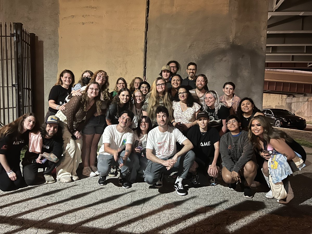 dickmeredith's tweet photo. @bastilledan out back last night @CainsBallroom https://t.co/WbiG3iyCeu