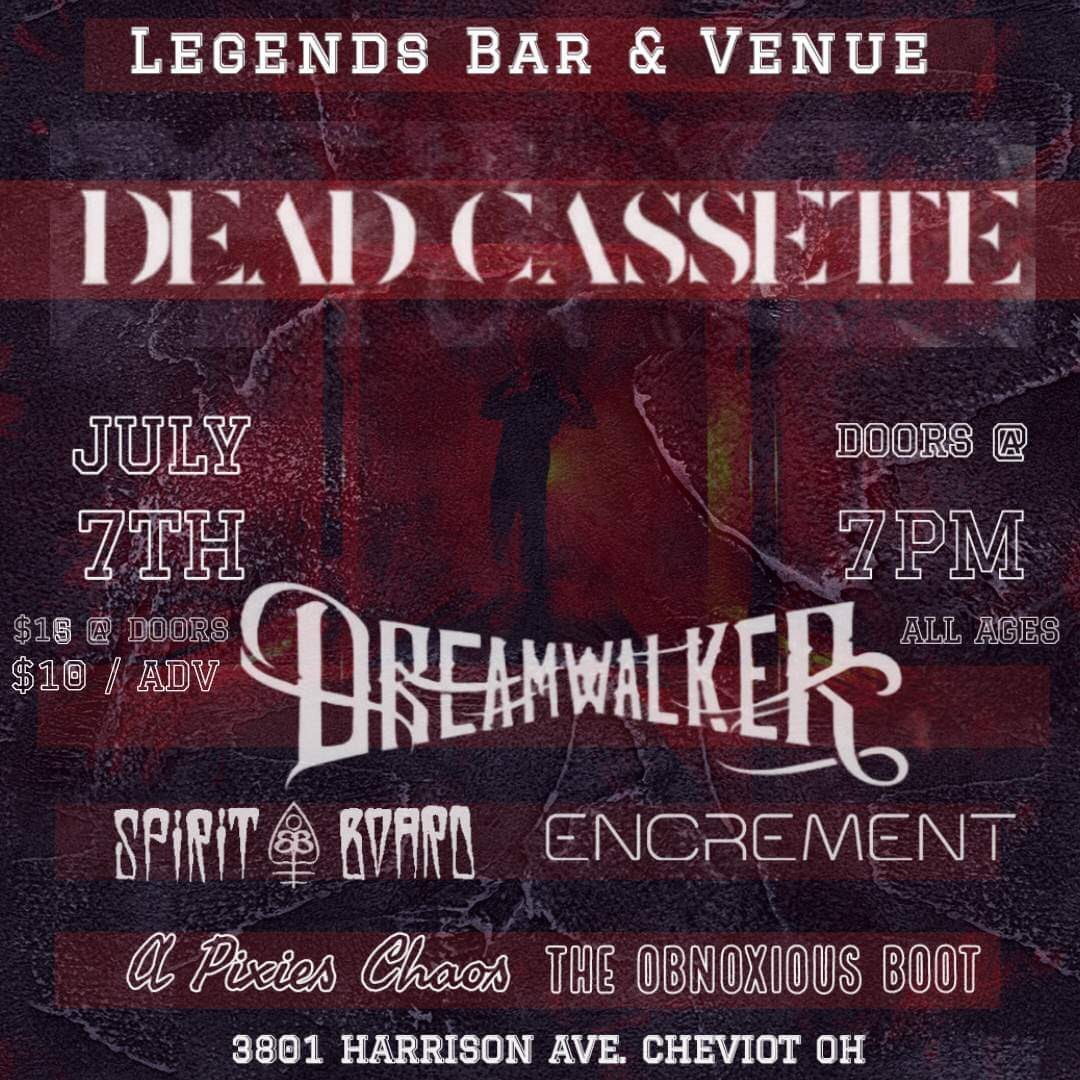 Encrement's tweet photo. CINCINNATI - We’re playing with @DeadCassette18 and more on July 7th at @LegendsBar513 🔥 Tickets on sale now and can be purchased from any member of the band.

#NewMusic #RockMusic #Encrement https://t.co/QwU9zvduhi