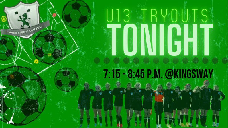 Come to tryouts tonight!  See what WSU is all about. #wearewestside @WestsideFC2012
