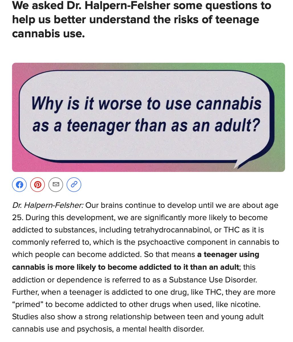 CaptStanford's tweet photo. Check out the latest @BuzzFeed article featuring an interview on cannabis with our Founder &amp; Executive Director, Dr. Halpern-Felsher 📷#MindoverMarijuana @CAPublicHealth 
https://t.co/I2cMMgmHXq https://t.co/GLRCt7J79q