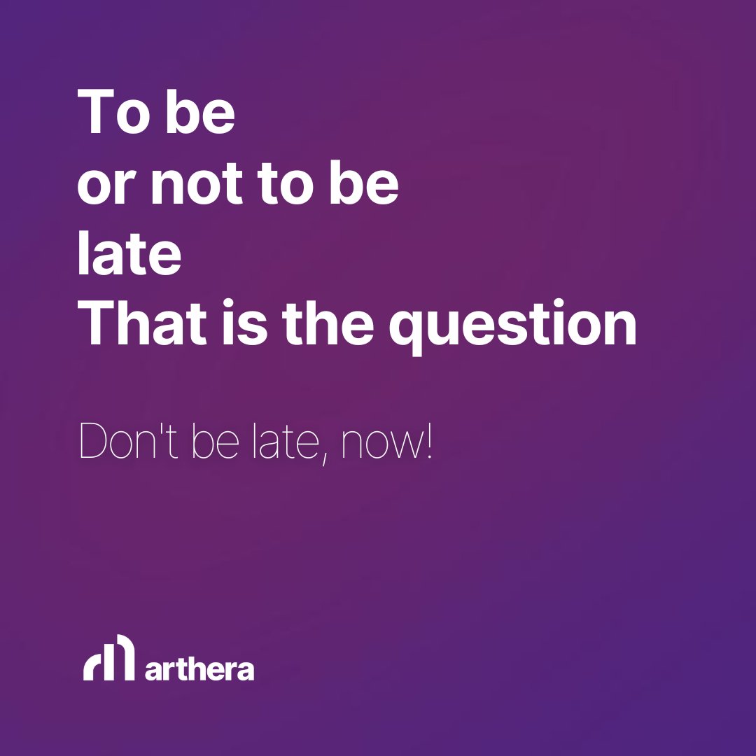 To be or not to be late  
Feel free to join us here: t.me/artherachain  
#Arthera #dontbelate