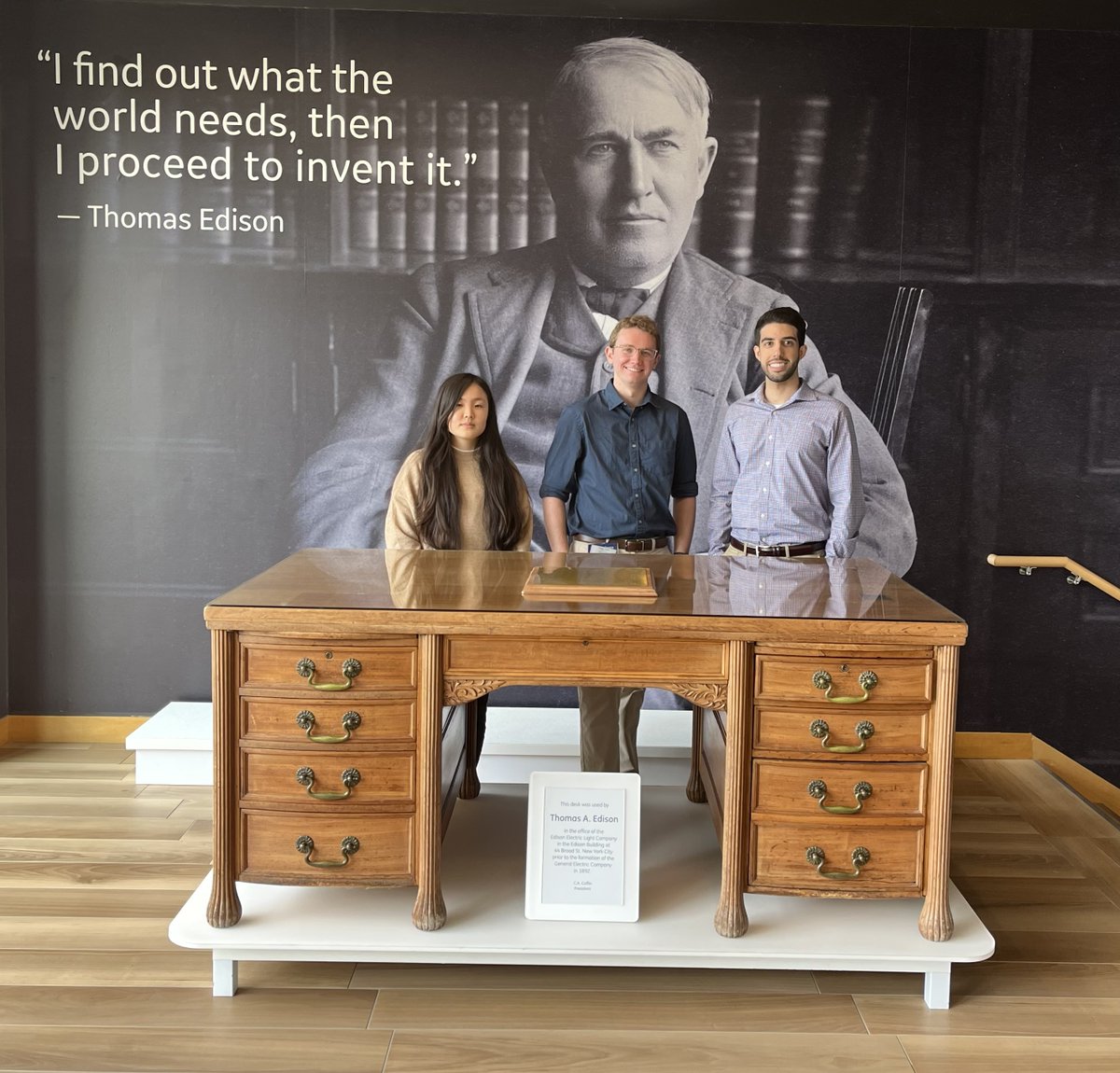 Welcome to our newest <a href="/GEResearch/">GE Research</a> Edisons Zach, Alex, and Paul!  They join us from <a href="/Columbia/">Columbia University</a> and <a href="/rpi/">Rensselaer Polytechnic Institute</a> and their research will help create the future of flight. #GEproud #takingofftogether