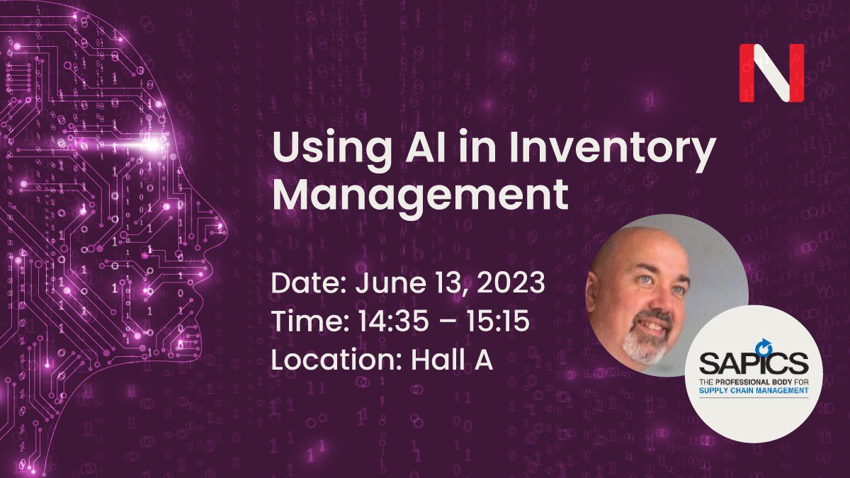 Are you going to #SAPICS2023 tomorrow? Join Alastair Taylor at 14:35 in Hall A as he discusses Using AI in Inventory Management. Sign up on the Whova app. @SAPICS01 

#sapics #supplychain #AI #inventorymanagement
