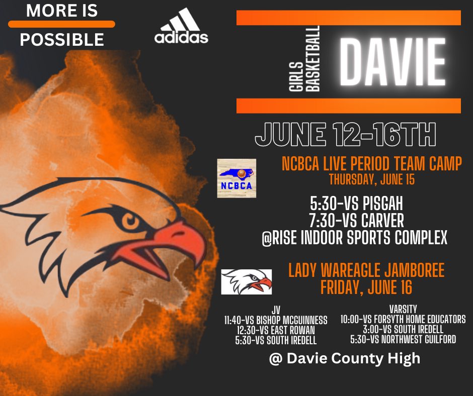 Come out and watch your Lady Wareagles compete this week! Thursday at Rise and Friday at Davie‼️