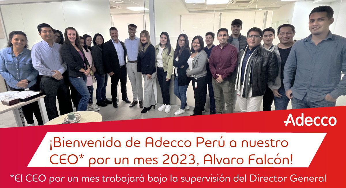 📅 El día de hoy dedicamos un momento para darle la bienvenida a nuestro CEO* por un mes 2023. Estamos muy contentos por su primer día en nuestra oficina y esperamos que tenga una gran experiencia. #adeccoperu #CEOforonemonth @adeccogroup #AlvaroFalcon #CEOforOneMonthPeru #Peru