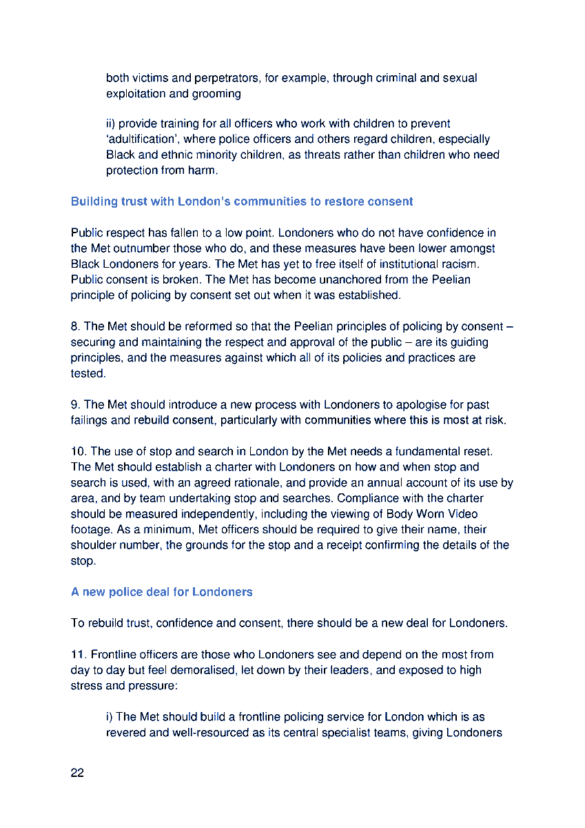 "The Met has yet to free itself of institutional racism. Public consent is broken. The Met has become unanchored from the Peelian principle of policing by consent set out when it was established." #CaseyReview #accountability <a href="/MetPoliceUK/">Metropolitan Police</a>
bit.ly/casey-review-2…