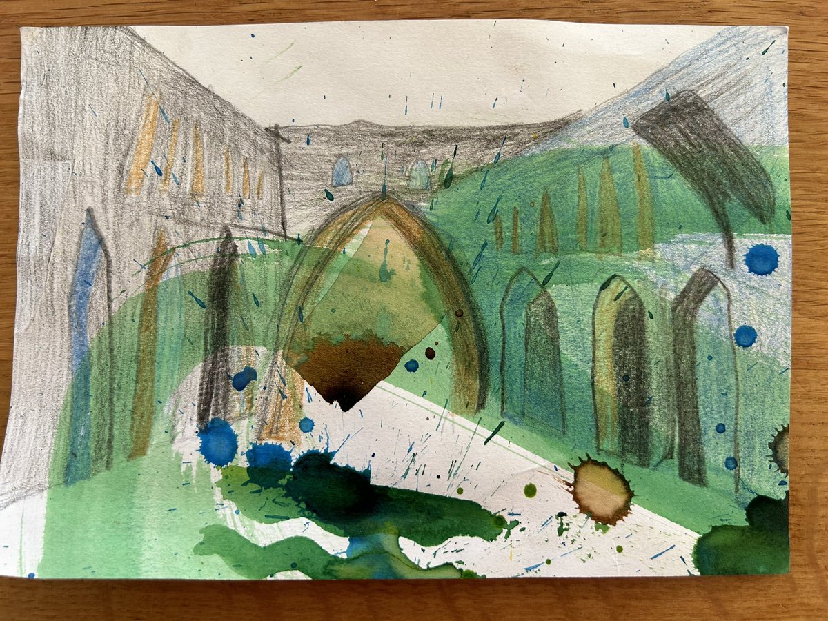 VickyOgram's tweet photo. @PockSchool This art was completed at home on Sat! Watercolour being added next apparently… https://t.co/xVmbzRHegX