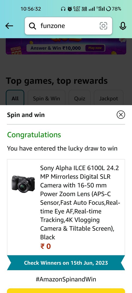 SimonMp13's tweet photo. #AmazonSpinandWin thank you amazon.@AmazonHelp @amazon @amazonIN https://t.co/C01wQlia7g
