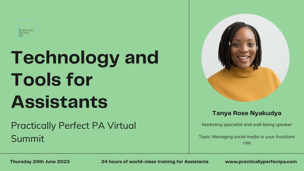 tanyarosecoach's tweet photo. Excited to announce that I’ll be speaking at this year’s Practically Perfect PA Virtual Summit @PracticalPA - showing your PAs how to productively leverage your social media presence ✨✨✨ #PPPAVirtualSummit https://t.co/wuedQcD344 https://t.co/3T6xwmhckh