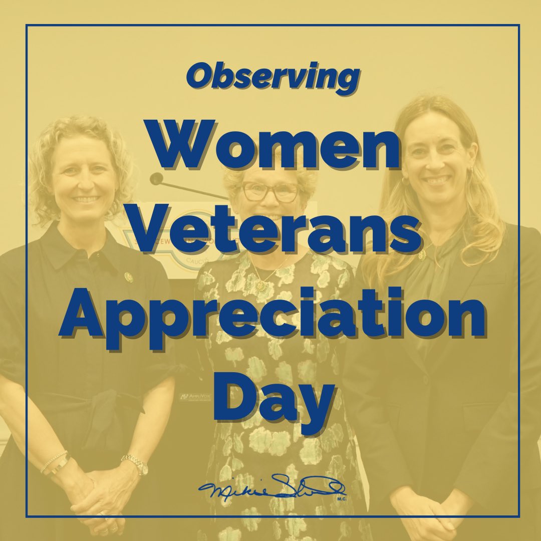 Throughout my time in Congress, it has been a mission of mine to have Women Veterans Appreciation Day federally recognized to help bring attention to the unique needs of women veterans and to honor their service to our country.