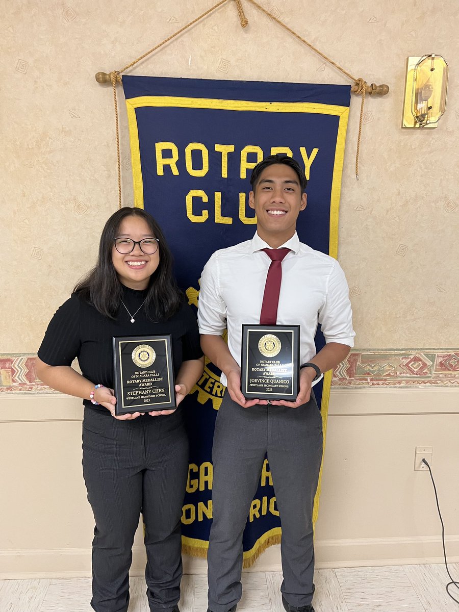 Congratulations to this year‘s Rotary club Medallist award winners, Stephany Chen, and JoeVince Quanico!