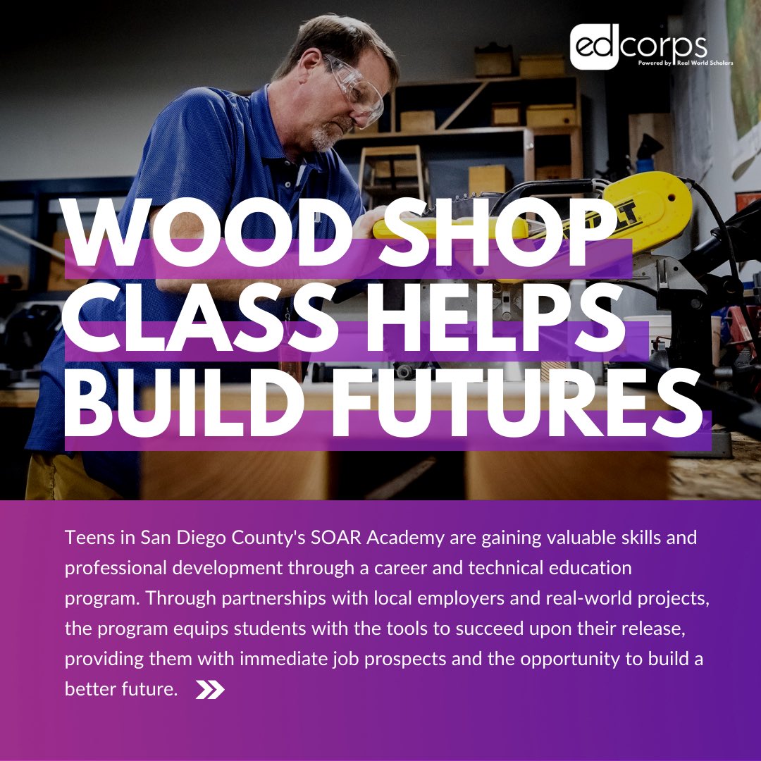 RWScholars's tweet photo. San Diego's SOAR Academy empowers teens with skills and professional development through a career and technical education program. Just like #EdCorps, with local partnerships and real-world projects, students gain job prospects and a brighter future. ๐ก
https://t.co/8kvdXIuQvF https://t.co/JTC6jBVgrT