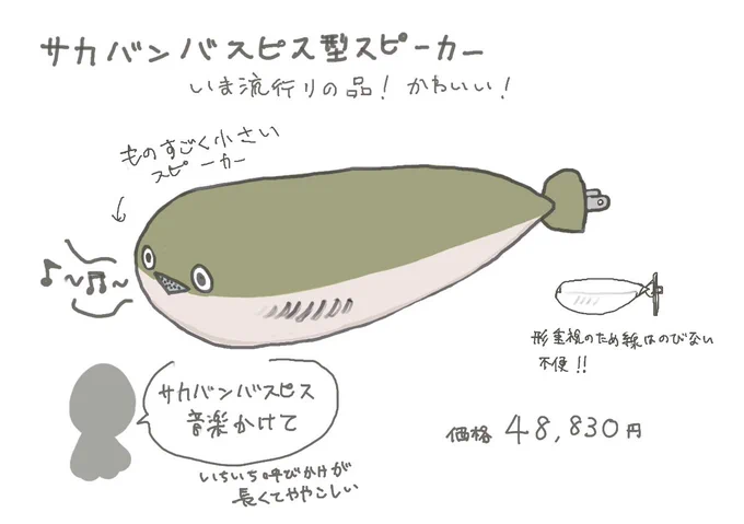 いま流行りの品!サカバンバスピス型スピーカー!(さっき名前間違えてたのであげ直し、ほんとにややこしい)
