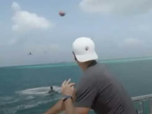 barstoolsports's tweet photo. Watch: Tom Brady Knocks A Drone Completely Out Of The Air While Hanging Out With Mr. Beast On A $300 MILLION Yacht https://t.co/r6EvMHXVk3 https://t.co/a05CK7uEUe