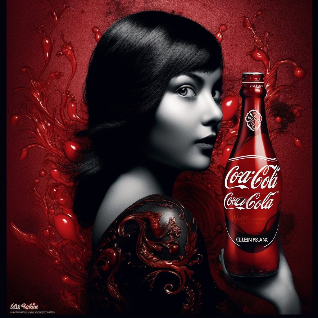 shimonba's tweet image. If I were the advertiser of Coca-Cola and also the designer of their products... But I'm just artificial intelligence  #ai #AIArtwork