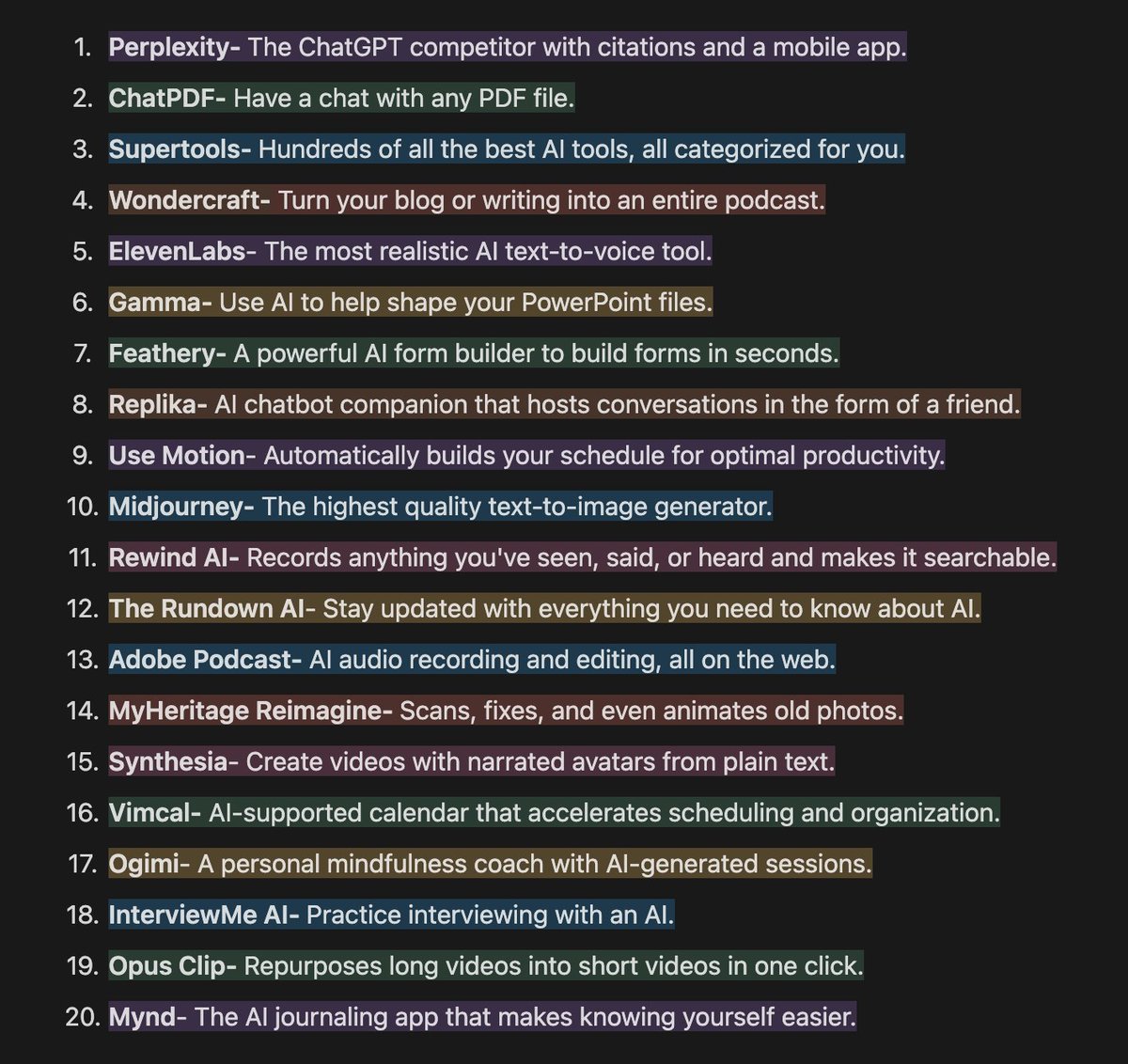 ChatGPT was released over 6 months ago.

Now it's time to start expanding your skills using other AI tools before everyone else.

Luckily, I've tested thousands of tools for my AI tool database.

Here are 20 that are actually worth trying (other than ChatGPT):