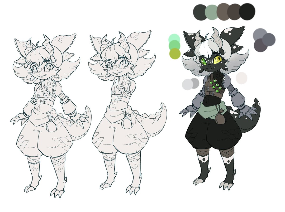 hailjune's tweet photo. WIP of my half-Dragonborn character, Lux. I’ve been developing her for an upcoming campaign, and she will be the good-est girl 💚 https://t.co/6nKL7IVDDo