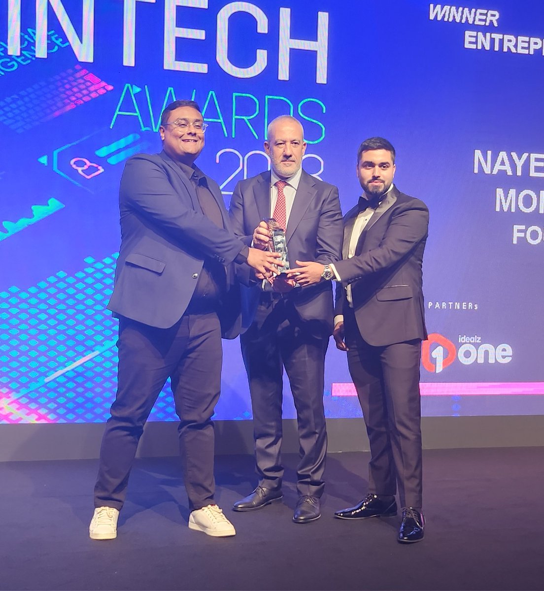 Congratulations to <a href="/nayeemzen/">Nayeem Zen</a>, <a href="/moaziz_1/">Mo Aziz</a>, and <a href="/themoridwan/">ridwan</a>, founders of @PlutoCardMENA, for winning the Entrepreneurs of the Year award! The Leaders in Fintech Awards 2023 is staged with the support of <a href="/idealz_one/">Idealz One</a>, <a href="/in5dubai/">in5 Dubai</a>, <a href="/fluidmeet/">fluidmeet</a>, and <a href="/NumaiEstate/">Numai Real Estate</a>! #EntMEAwards