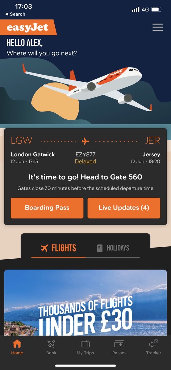 AlexAllen93's tweet photo. Absolute joke @easyJet nobody use their app - gives false information that your flight is delayed and they will not help you once the flight is gone! No compensation offered and rude staff https://t.co/EUjqknru0J