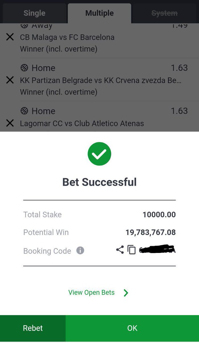 officialmoore7's tweet photo. LONG SHOT 🔥🔥

Sportybet CODE!!

10K  to win 19 million 

If you don’t play you can’t win 💼
    mix accas on Basketball 🏀 

500k giveaway to d first 300 people to retweet dis once we BooM🔥

COPY CODE IN MY CHANNEL.

👉https://t.co/jU5bIsQink https://t.co/J7FZhthJas
