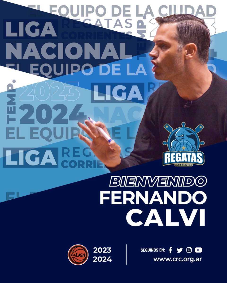 ClubRegatasCtes's tweet photo. #CRC | @fercalvi10 toma las riendas del Remero

Será el entrenador por las próximas dos temporadas en la @LigaNacional

¡Bienvenido a casa Fer!

🔗https://t.co/bN3kMFl7Ip

#LigaNacional #VamosParque 👻 https://t.co/sRJ6iKeECC