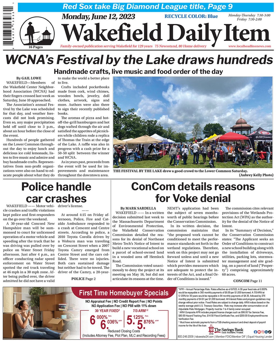 Wakefield Daily Item on Twitter "Today's front page https