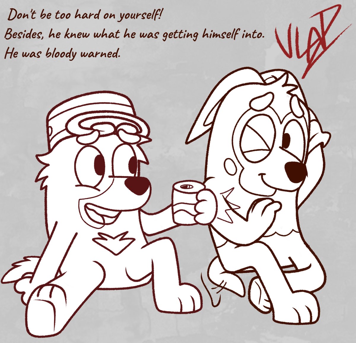 The Game Aftermath

Not sure if I'll get to color it someday, but this came to mind while doing household chores.
#Bluey #blueyfanart